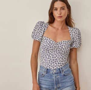 NWOT Reformation Marmalade Top in *Green Gingham Floral*